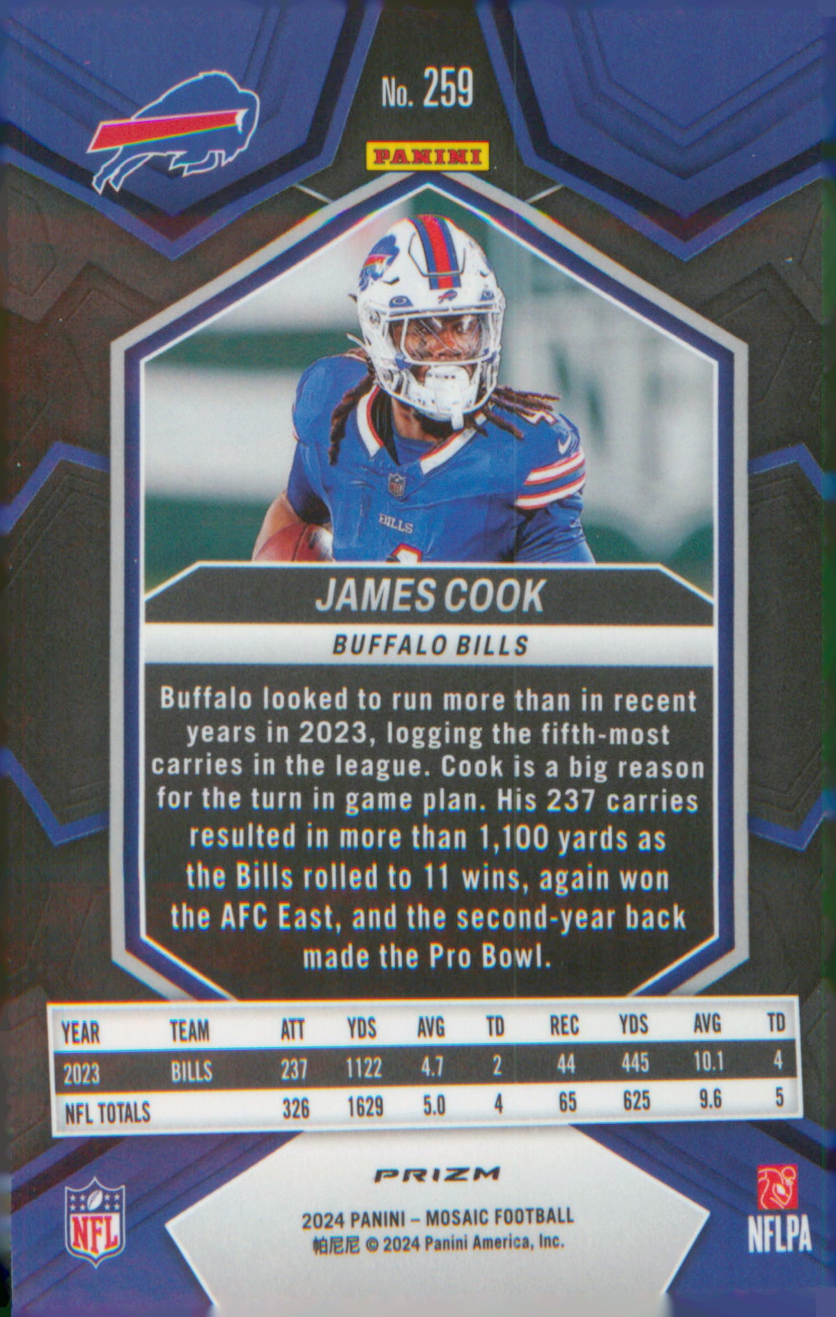 Football 2024 Panini Mosaic Silver #259 James Cook