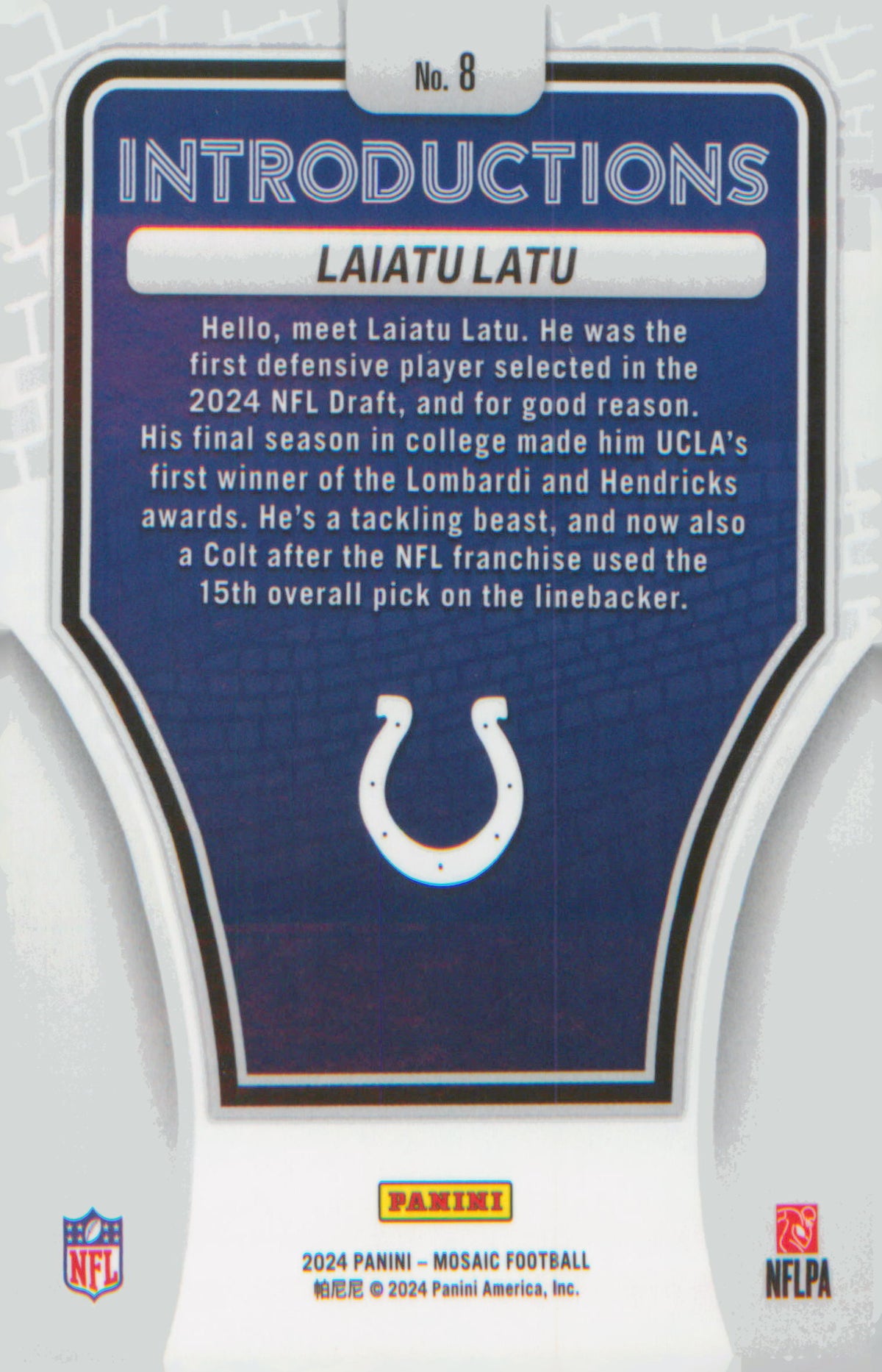 Football 2024 Panini Mosaic Introductions Mosaic #8 Laiatu Latu
