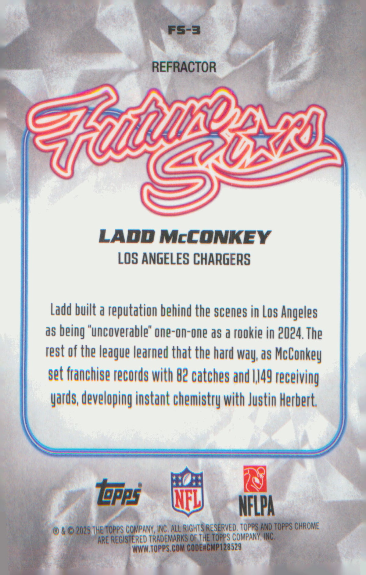 Football 2025 Topps Chrome Future Stars Refractor #FS-3 Ladd McConkey