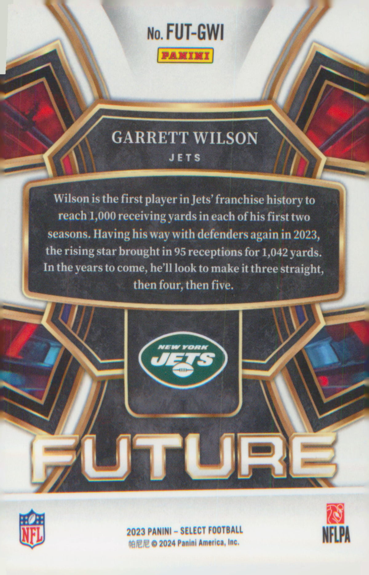 Football 2023 Panini Select Future #FUT-GWI Garrett Wilson