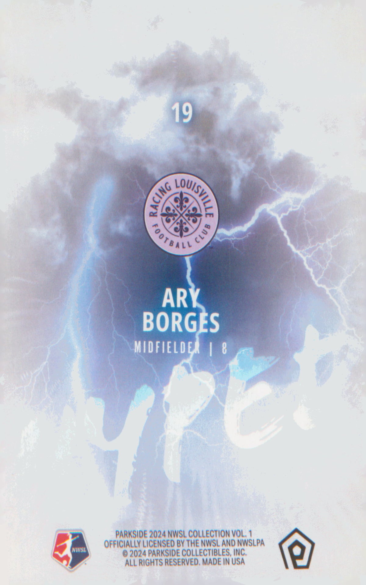 Other Sports 2024 Parkside NWSL Collection Hyped #19 Ary Borges