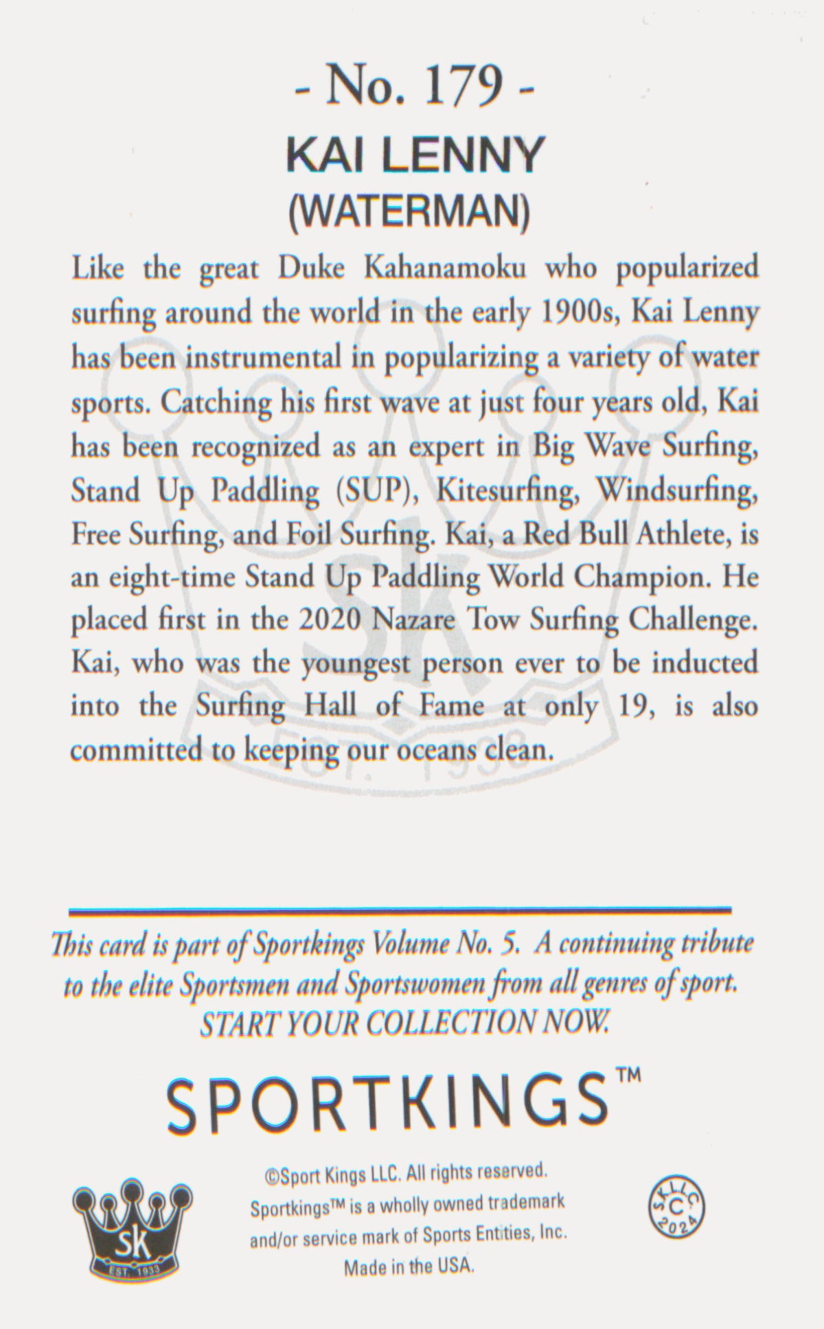 Other Sports 2024 Sportkings Volume 5 #179 Kai Lenny