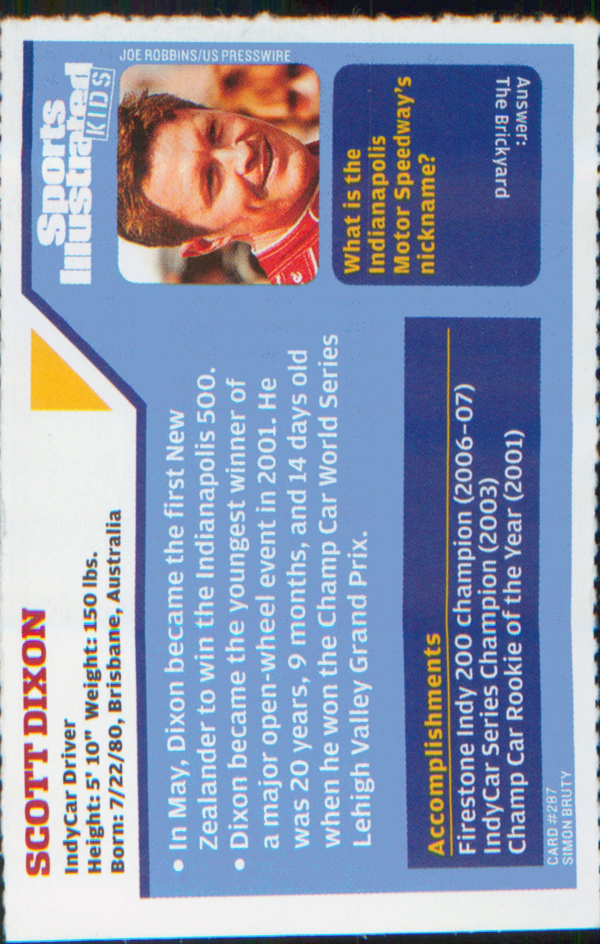 2008 Sports Illustrated for Kids #287 Scott Dixon