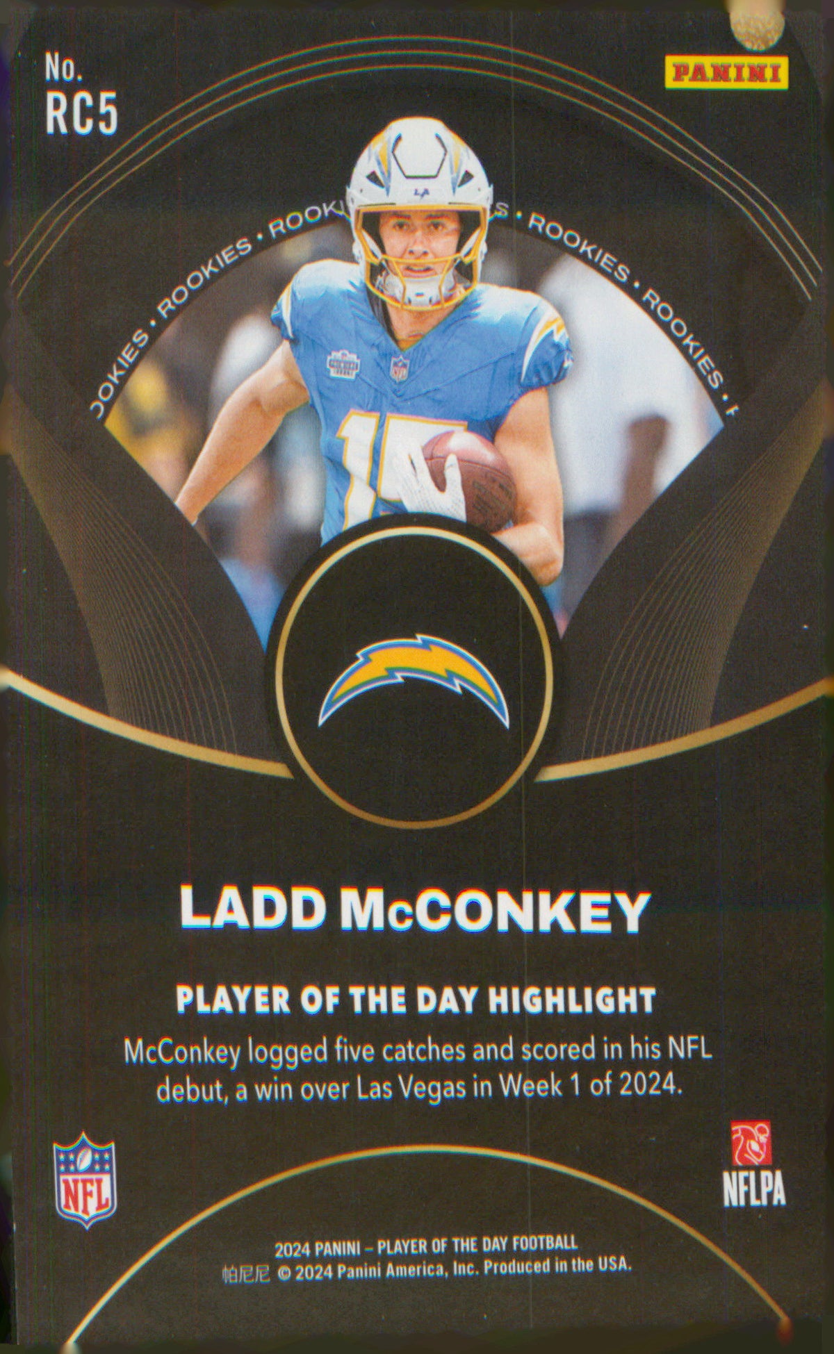 Football 2024 Panini Player of the Day Rookies #RC5 Ladd McConkey