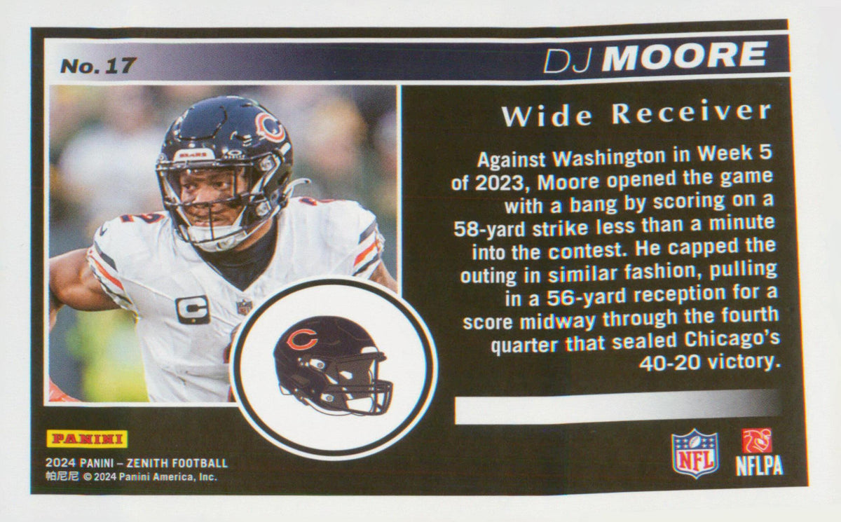 Football 2023 Panini Zenith #17 DJ Moore