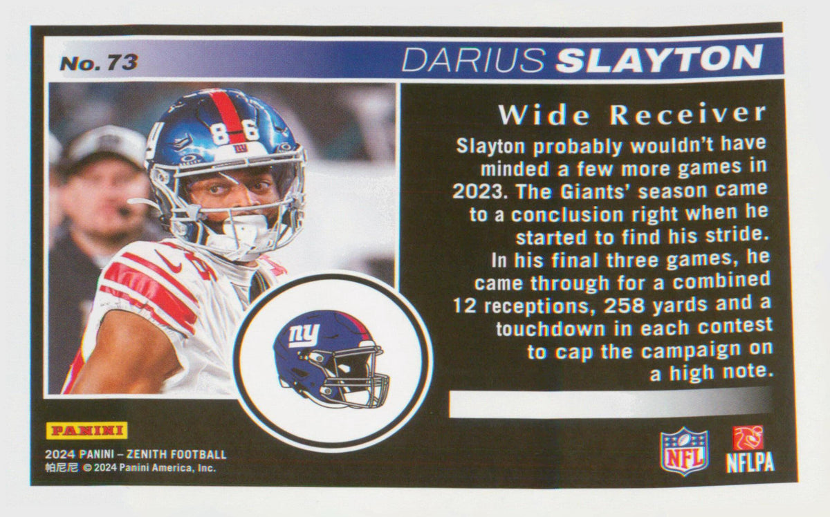 Football 2024 Panini Zenith Retail #73 Darius Slayton