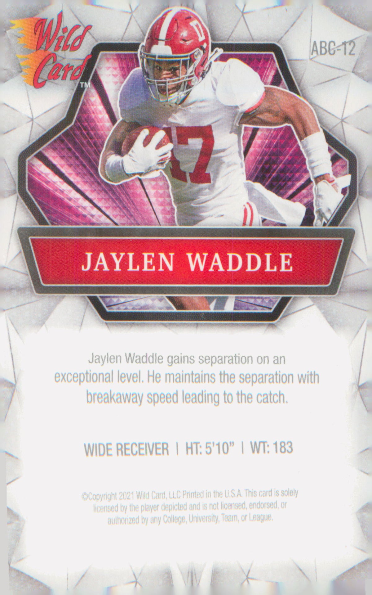 Football 2021 Wild Card Alumination Silver #ABC-12 Jaylen Waddle