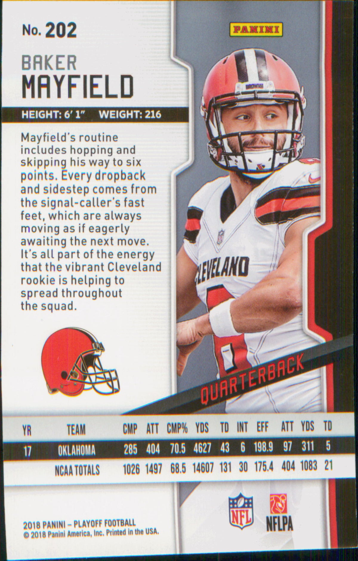Football 2018 Panini Playoff #202 Baker Mayfield RC RC