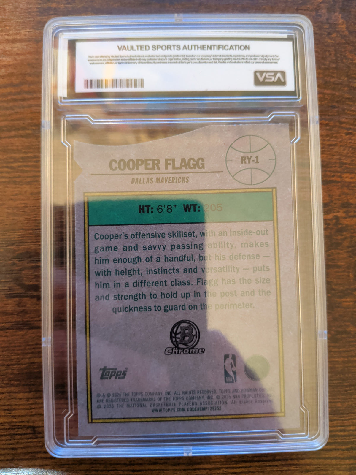 2025-26 Bowman Rookie of the Year Favorites #RY-1 Cooper Flagg GEM MINT 10