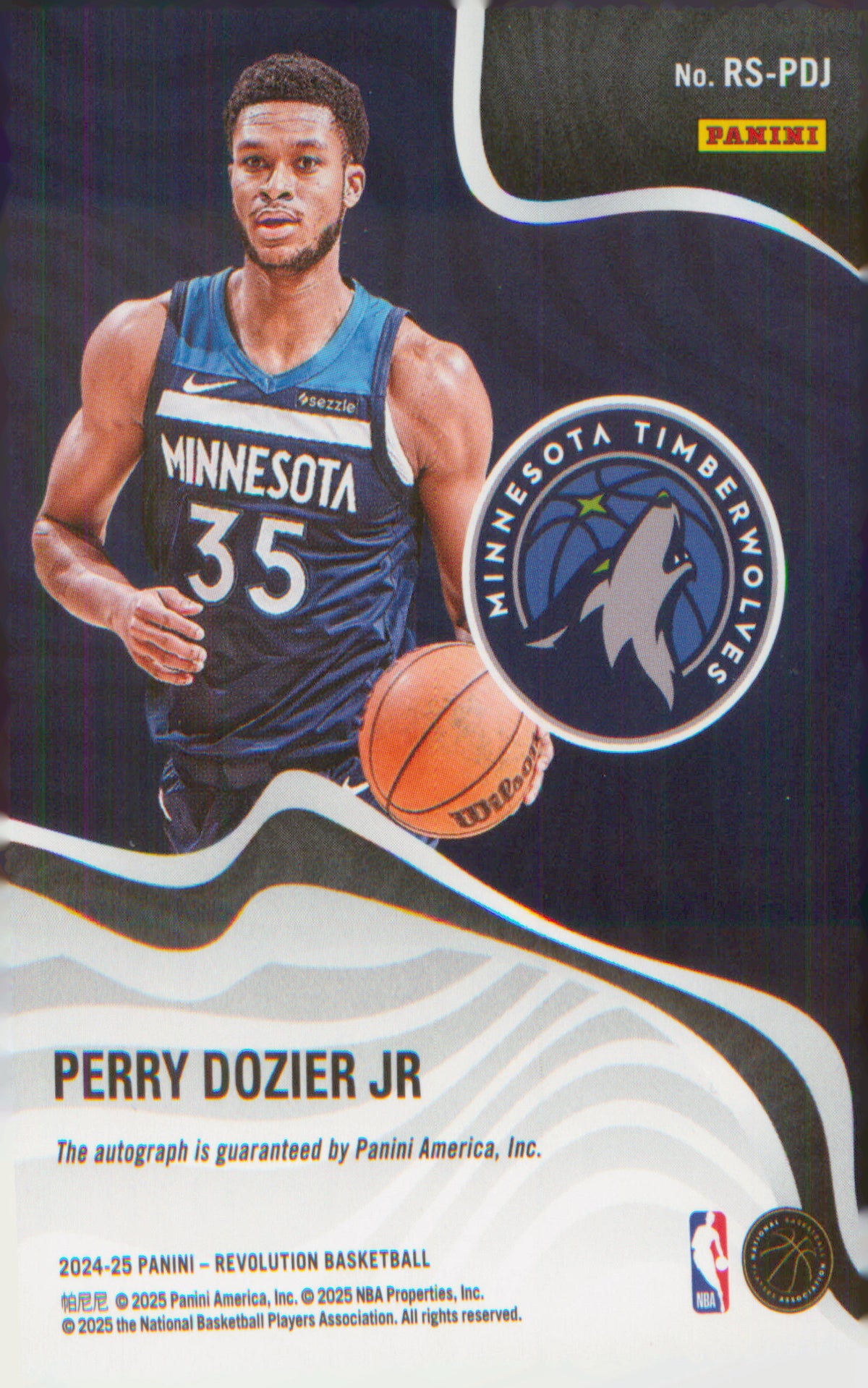 2024-25 Panini Revolution Revolution Signatures #RS-PDJ Perry Dozier Jr. AU