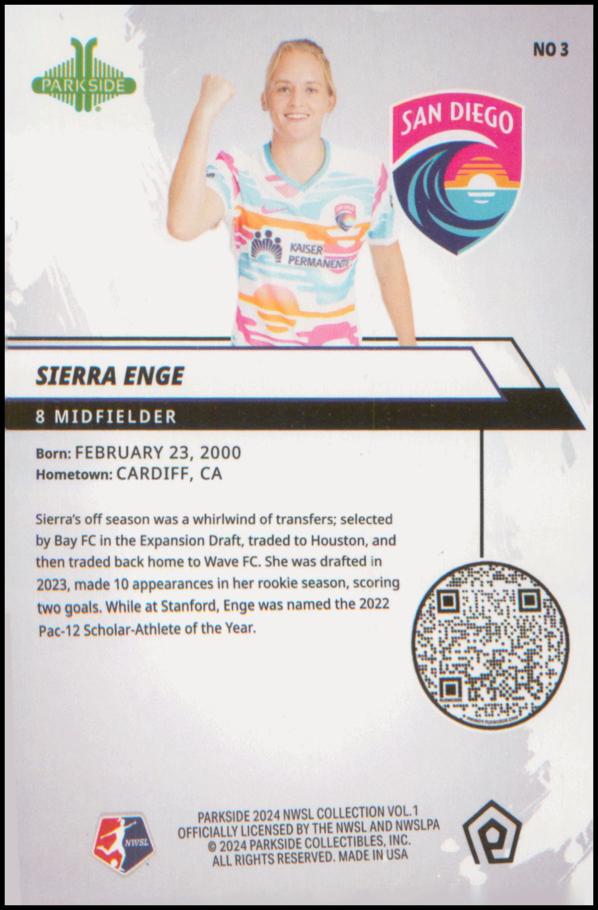 2024 Parkside NWSL Collection #3 Sierra Enge