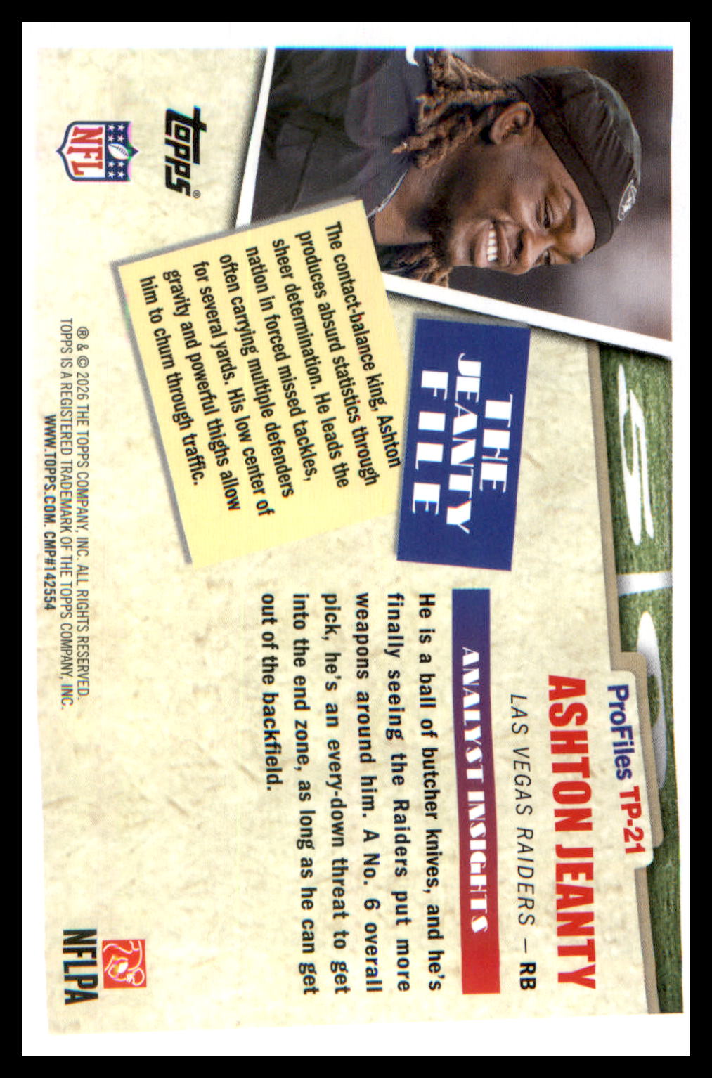 2026 Topps Flagship Topps Flagship Profiles #TP-21 Ashton Jeanty