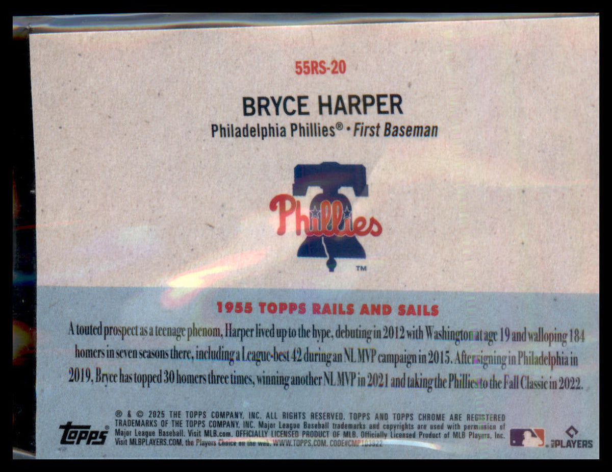 2025 Topps Chrome Platinum 1955 Topps Rails and Sails #55RS-20 Bryce Harper