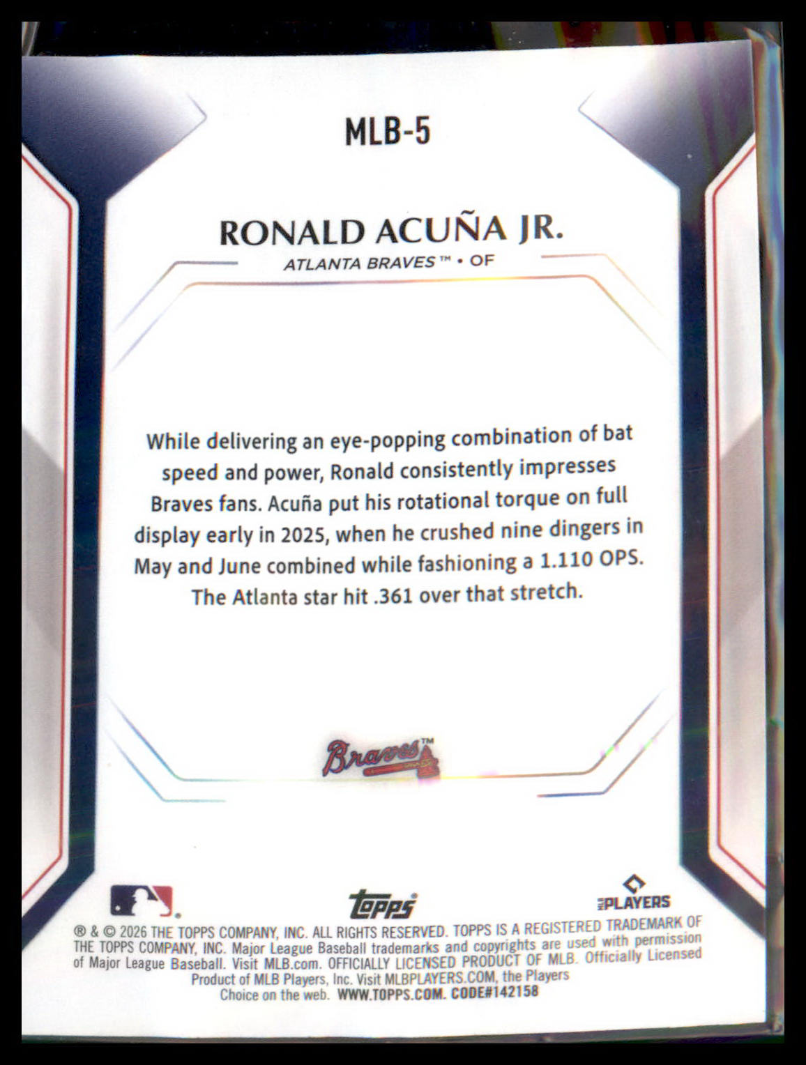 2026 Topps Topps Collector Kit #MLB-5 Ronald Acuña Jr.