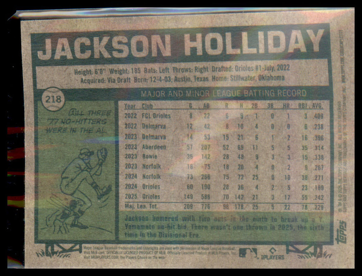 2026 Topps Heritage #218 Jackson Holliday