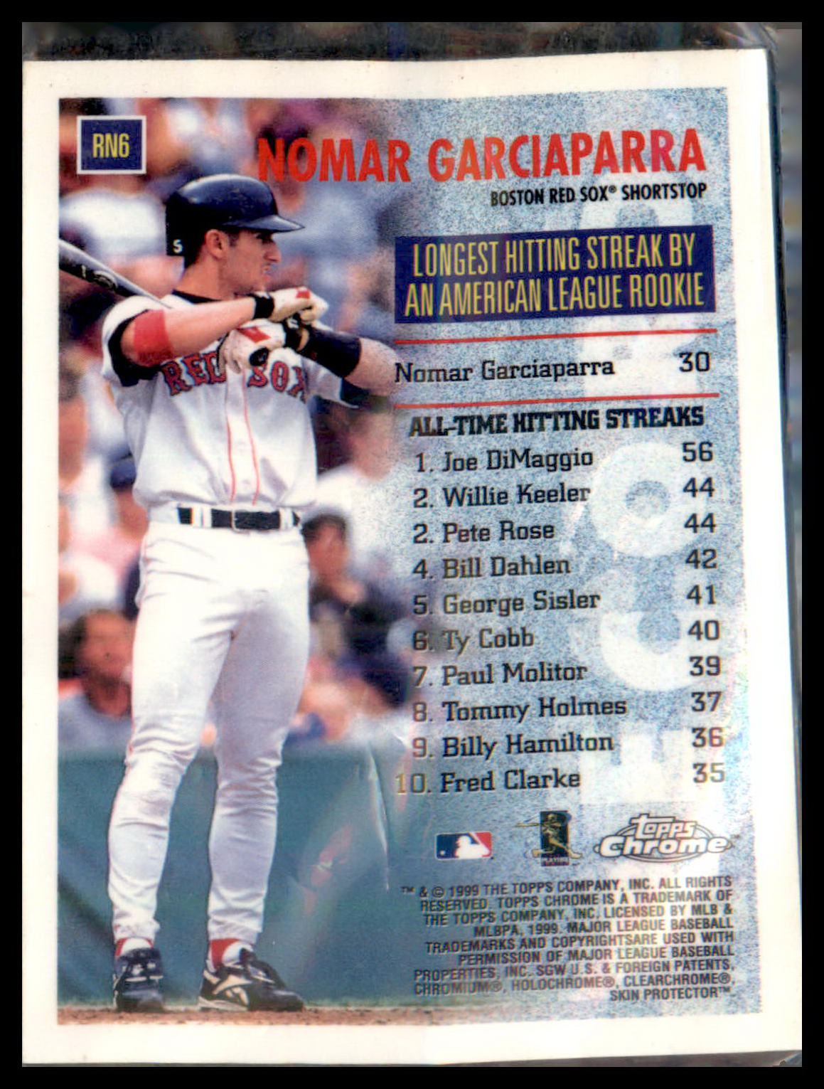 1999 Topps Chrome Record Numbers #RN6 Nomar Garciaparra