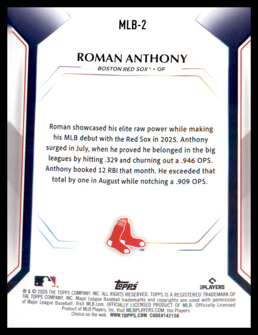 2026 Topps Topps Collector Kit #MLB-2 Roman Anthony