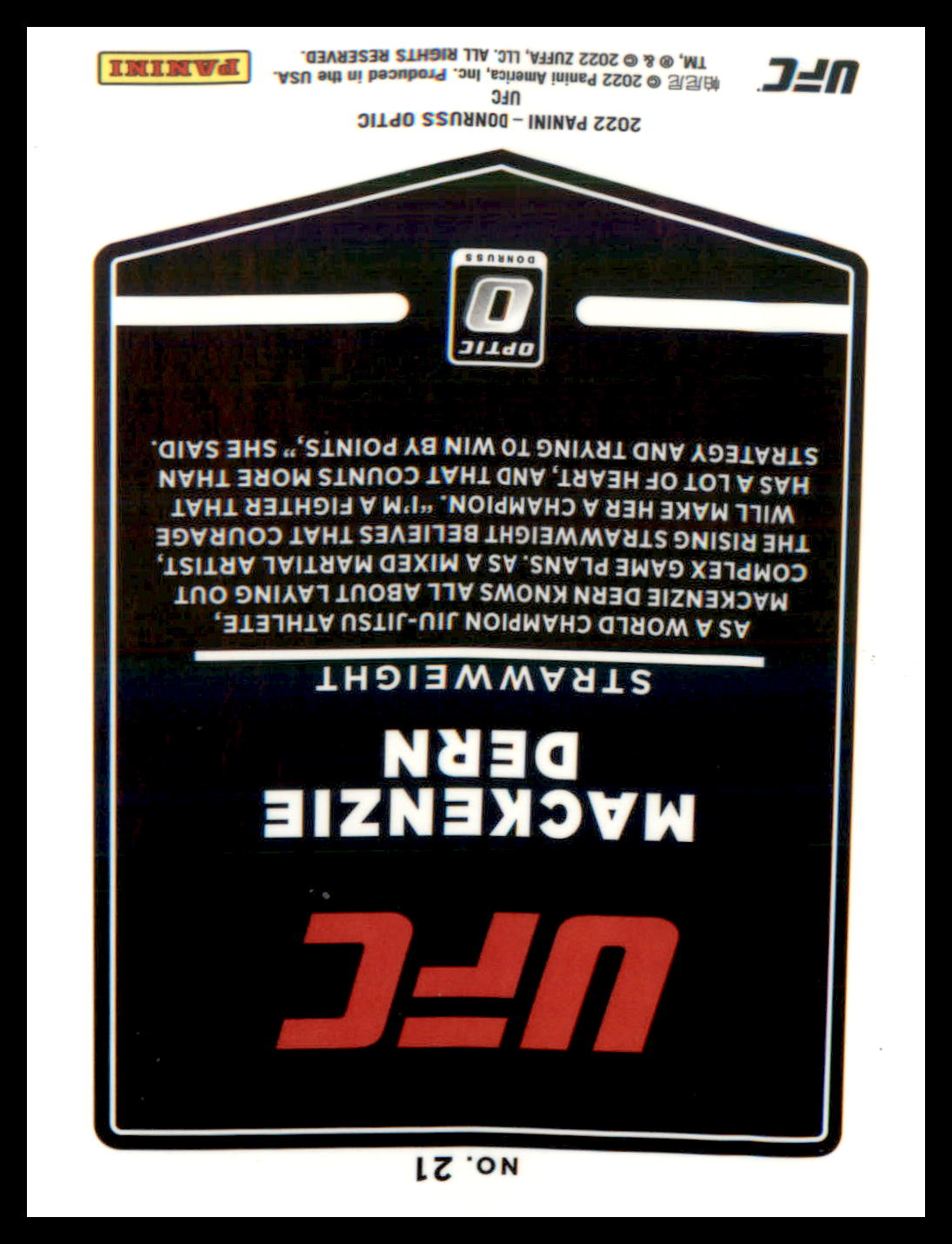 2022 Donruss Optic UFC #21 Mackenzie Dern