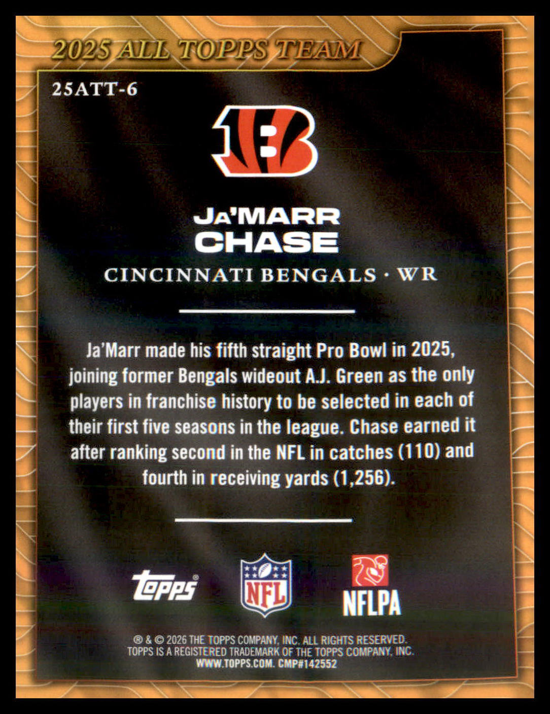 2026 Topps Flagship 2025 All Topps Team #25ATT-6 Ja'Marr Chase