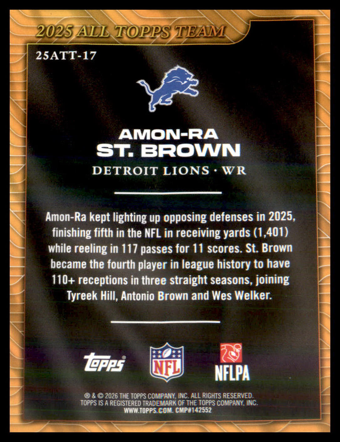 2026 Topps Flagship 2025 All Topps Team #25ATT-17 Amon-Ra St. Brown