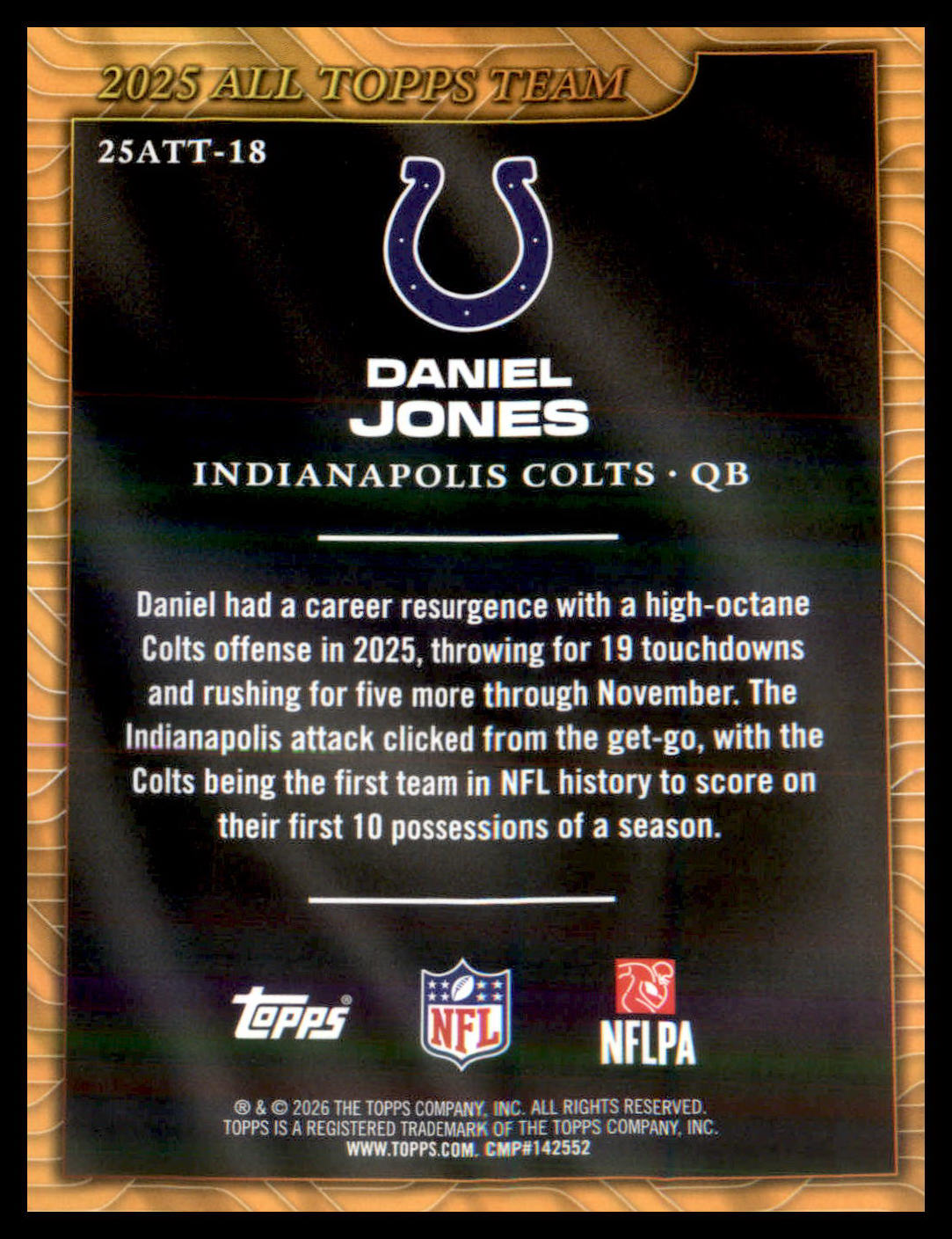 2026 Topps Flagship 2025 All Topps Team #25ATT-18 Daniel Jones