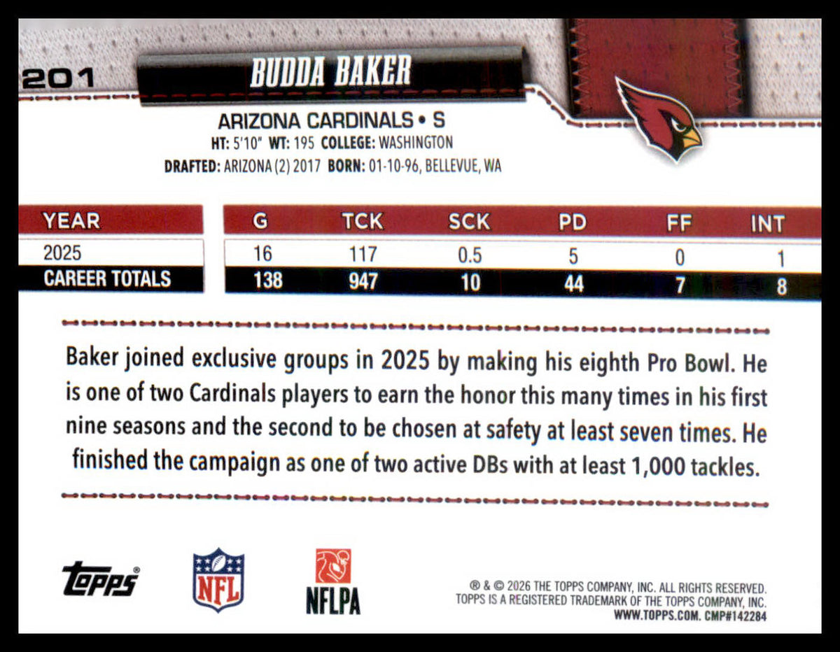 2026 Topps Flagship Diamante Foil #201 Budda Baker