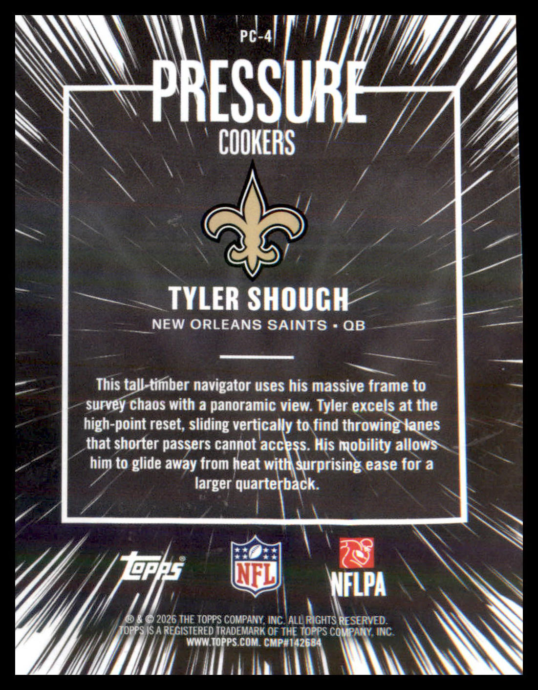 2026 Topps Flagship Pressure Cookers #PC-4 Tyler Shough