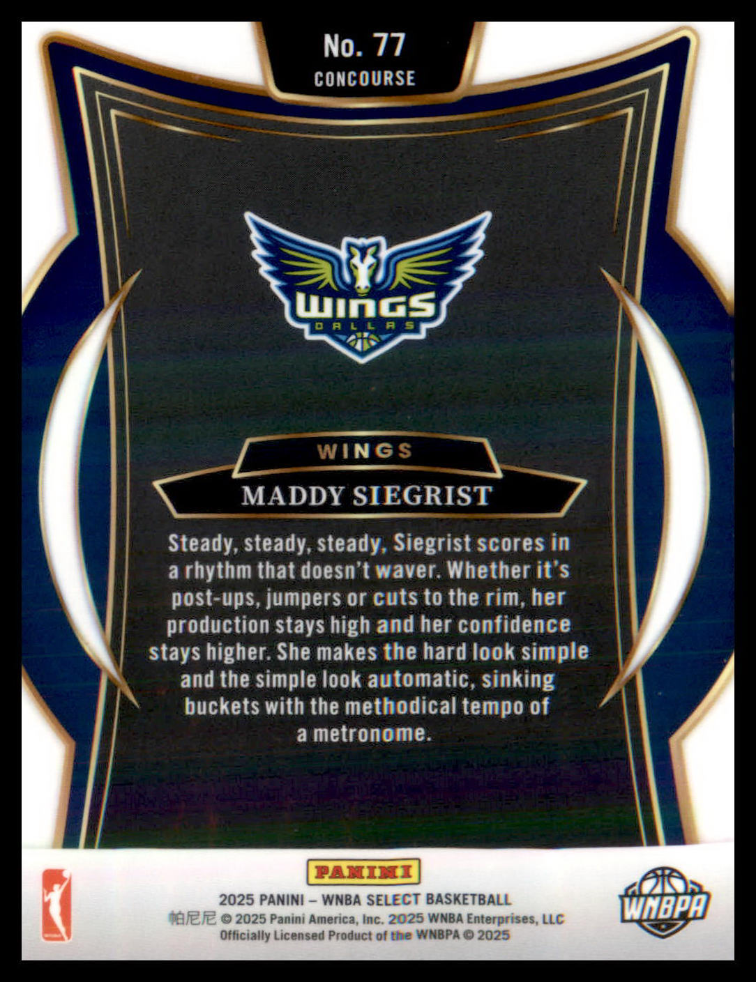 2025 Panini Select WNBA #77 Maddy Siegrist