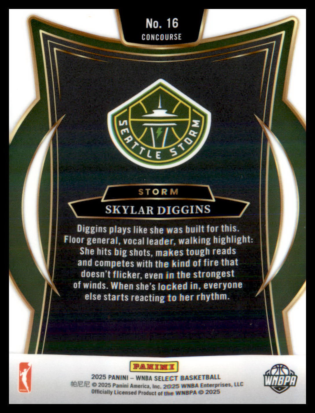 2025 Panini Select WNBA #16 Skylar Diggins