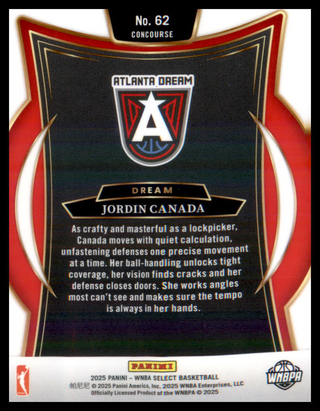2025 Panini Select WNBA #62 Jordin Canada
