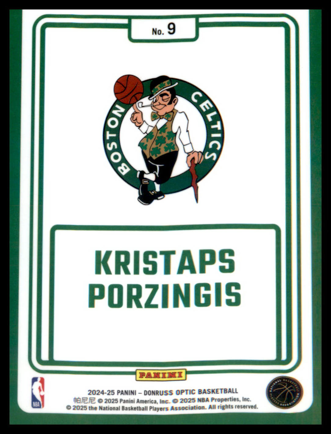 2024-25 Donruss Optic Winner Stays #9 Kristaps Porzingis