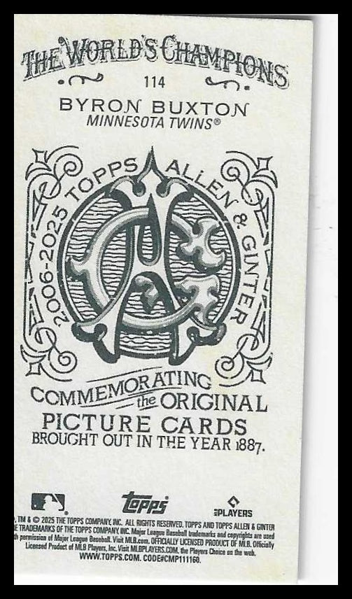2025 Topps Allen & Ginter Mini A & G Back #114 Byron Buxton