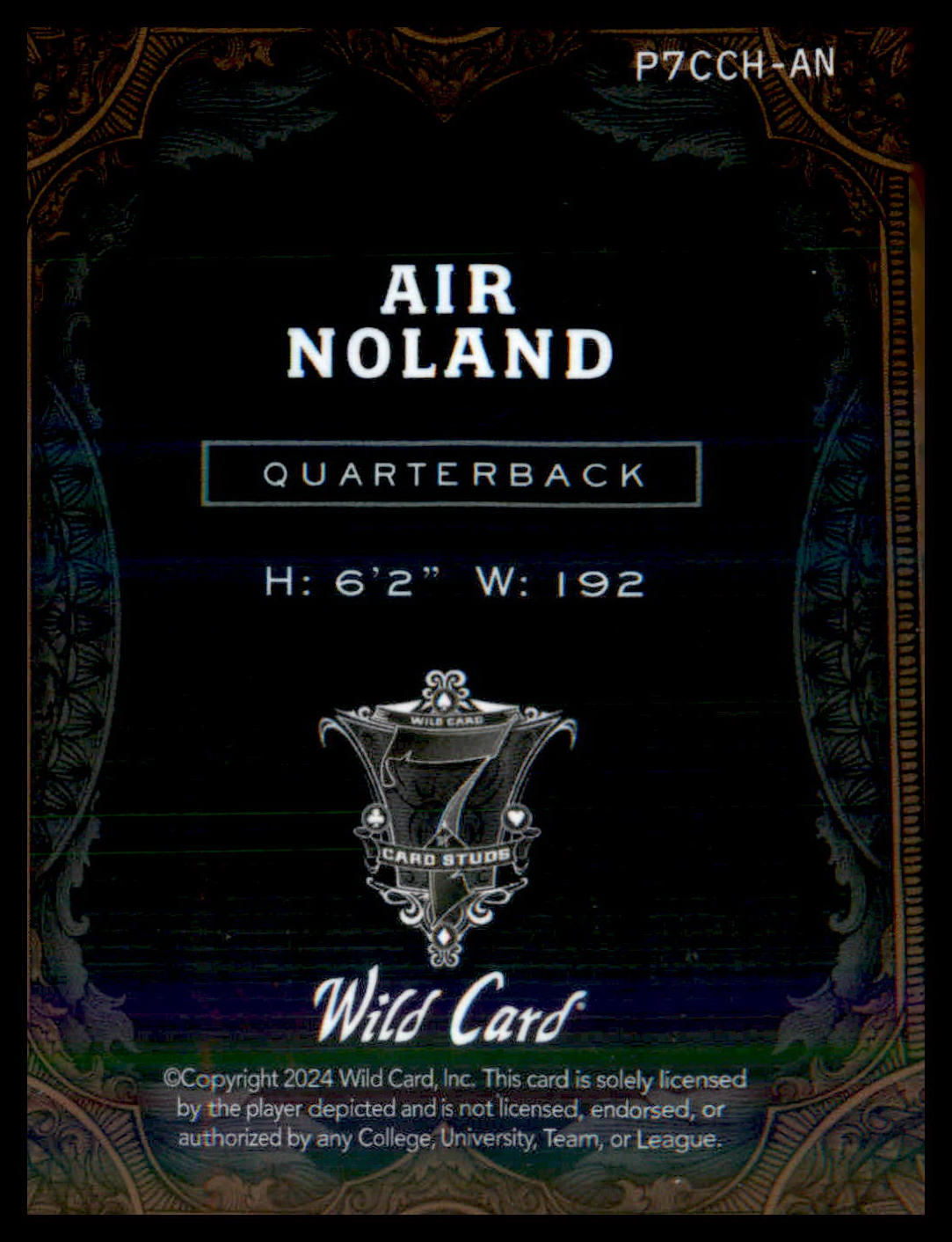2024 WC 7 Card Studs HeartChalkShatter Rainbow Blue #P7CCHAN AIr Noland #/5
