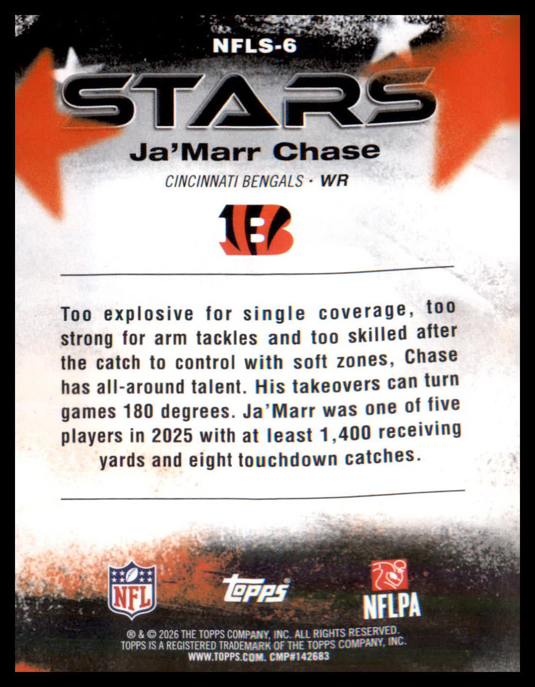 2026 Topps Flagship NFL Stars #NFLS-6 Ja'Marr Chase