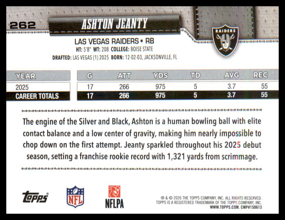 2026 Topps Flagship #262 Ashton Jeanty