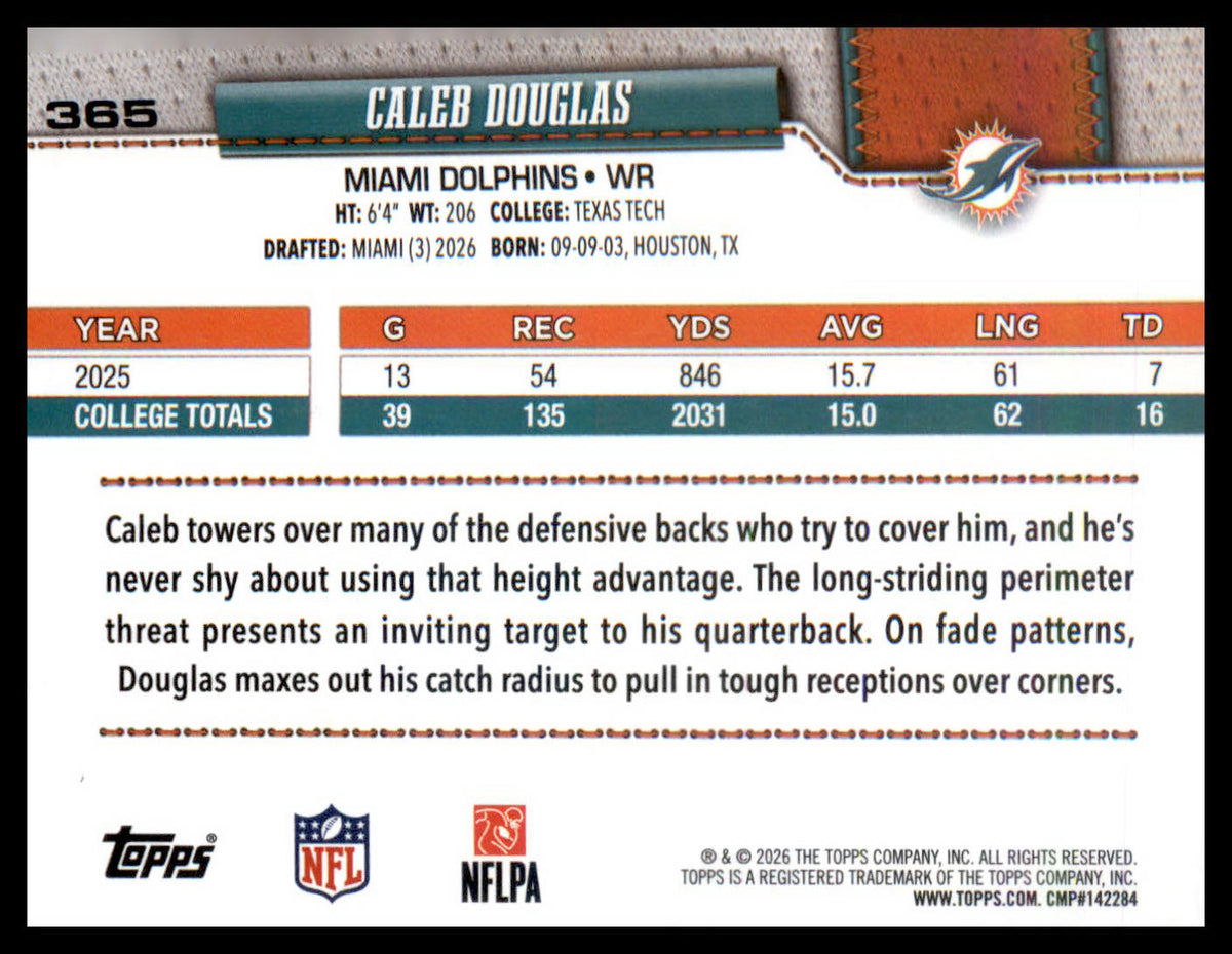 2026 Topps Flagship #365 Caleb Douglas RC RC