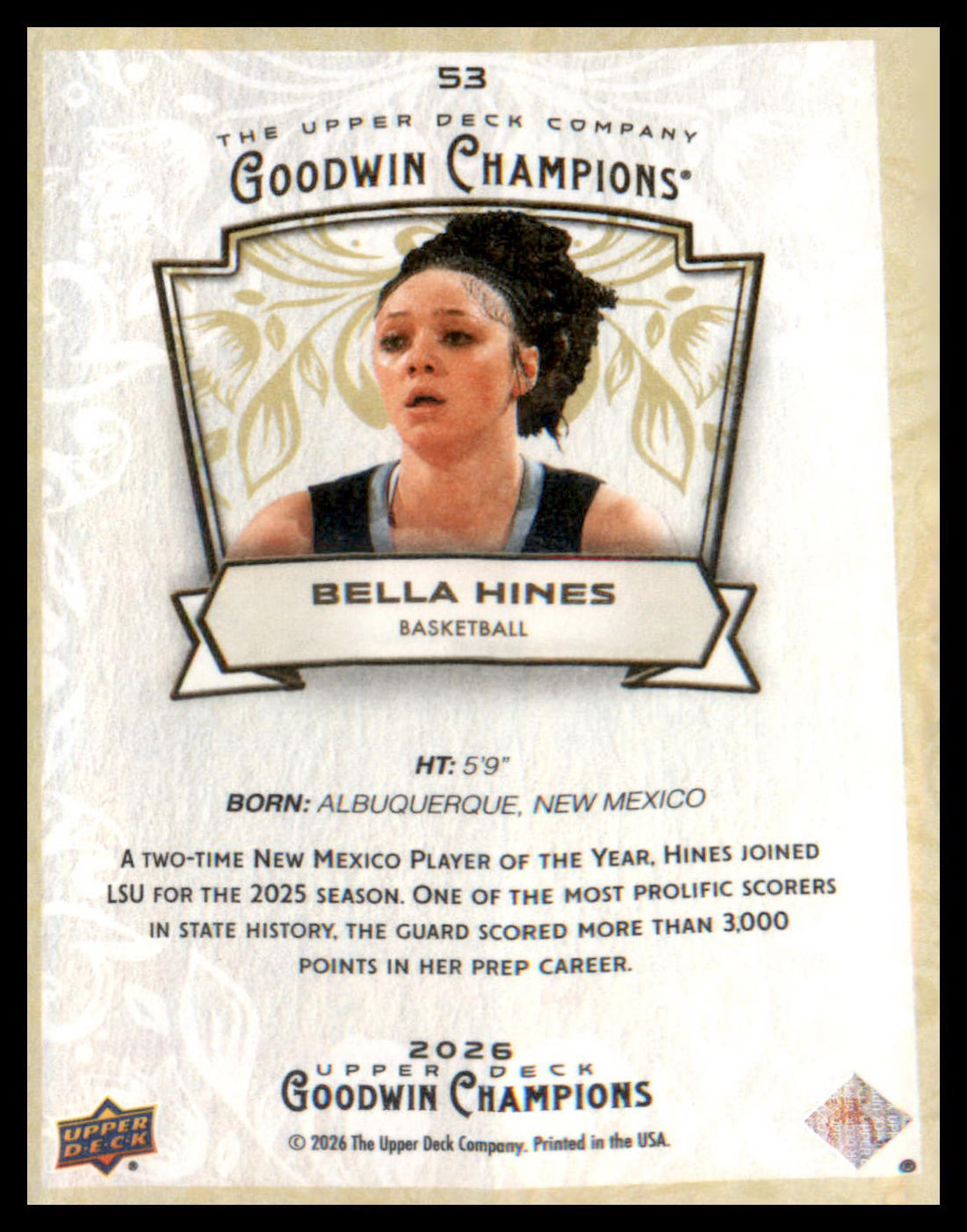 2026 Upper Deck Goodwin Champions #53 Bella Hines