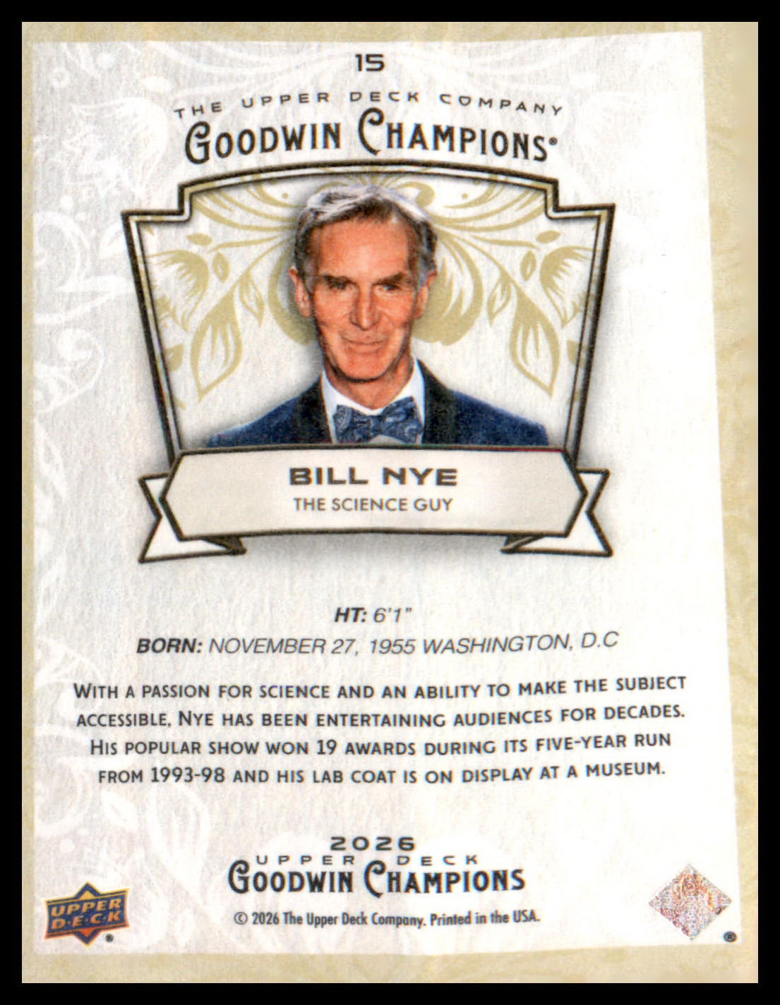 2026 Upper Deck Goodwin Champions #15 Bill Nye