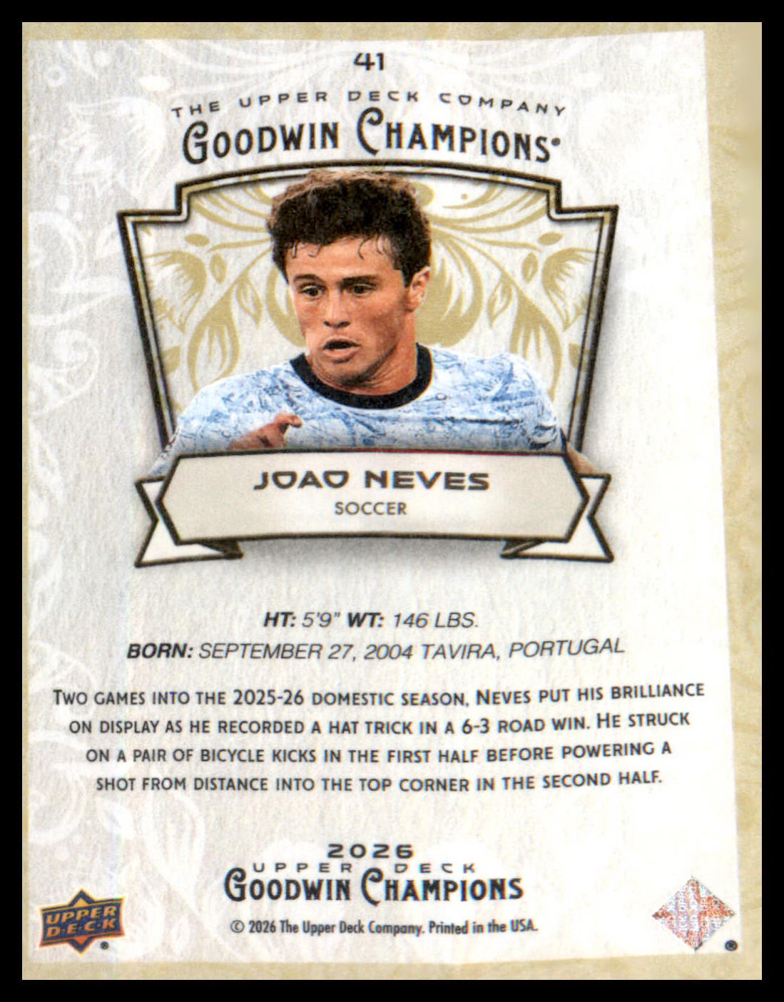 2026 Upper Deck Goodwin Champions #41 Joao Neves