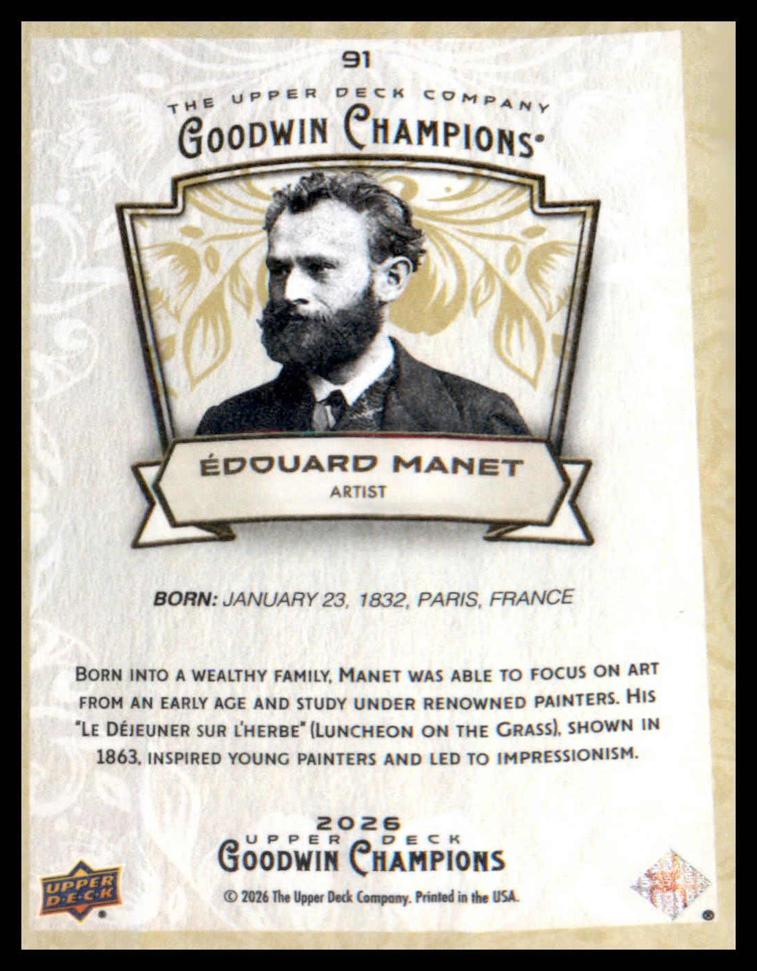 2026 Upper Deck Goodwin Champions #91 Edouard Manet