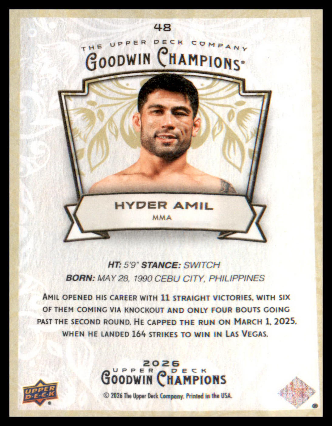2026 Upper Deck Goodwin Champions #48 Hyder Amil