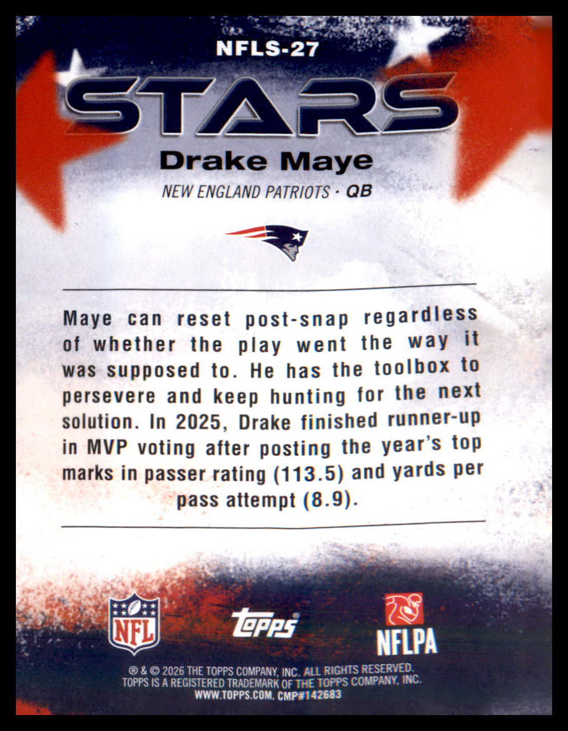 2026 Topps Flagship NFL Stars #NFLS-27 Drake Maye