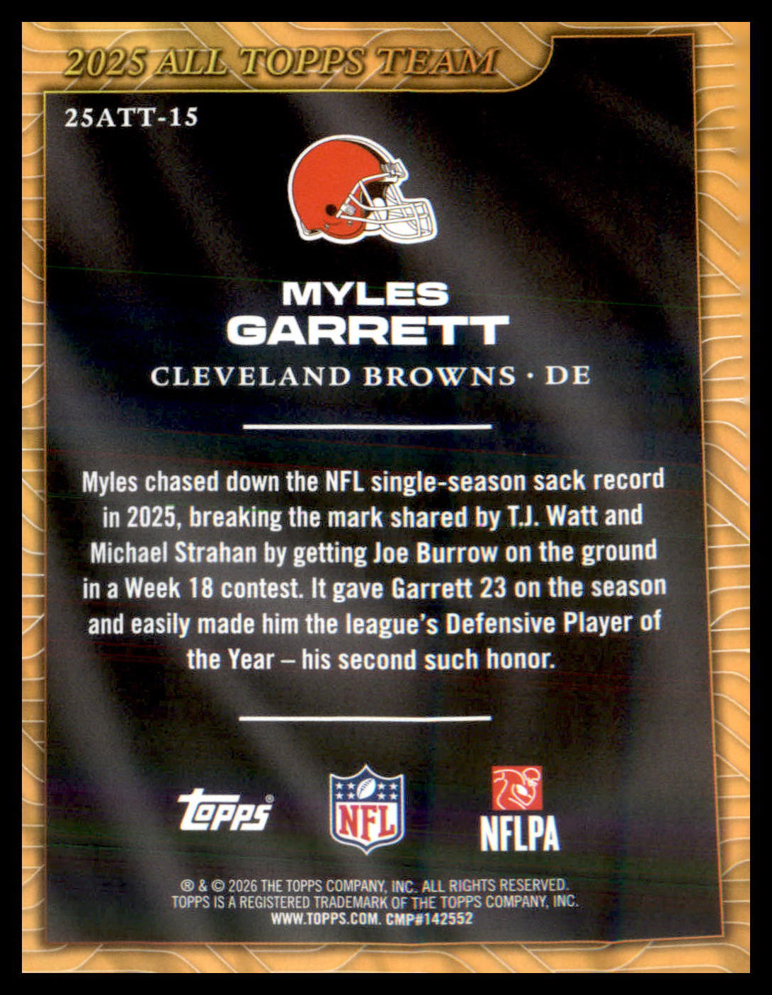 2026 Topps Flagship 2025 All Topps Team #25ATT-15 Myles Garrett