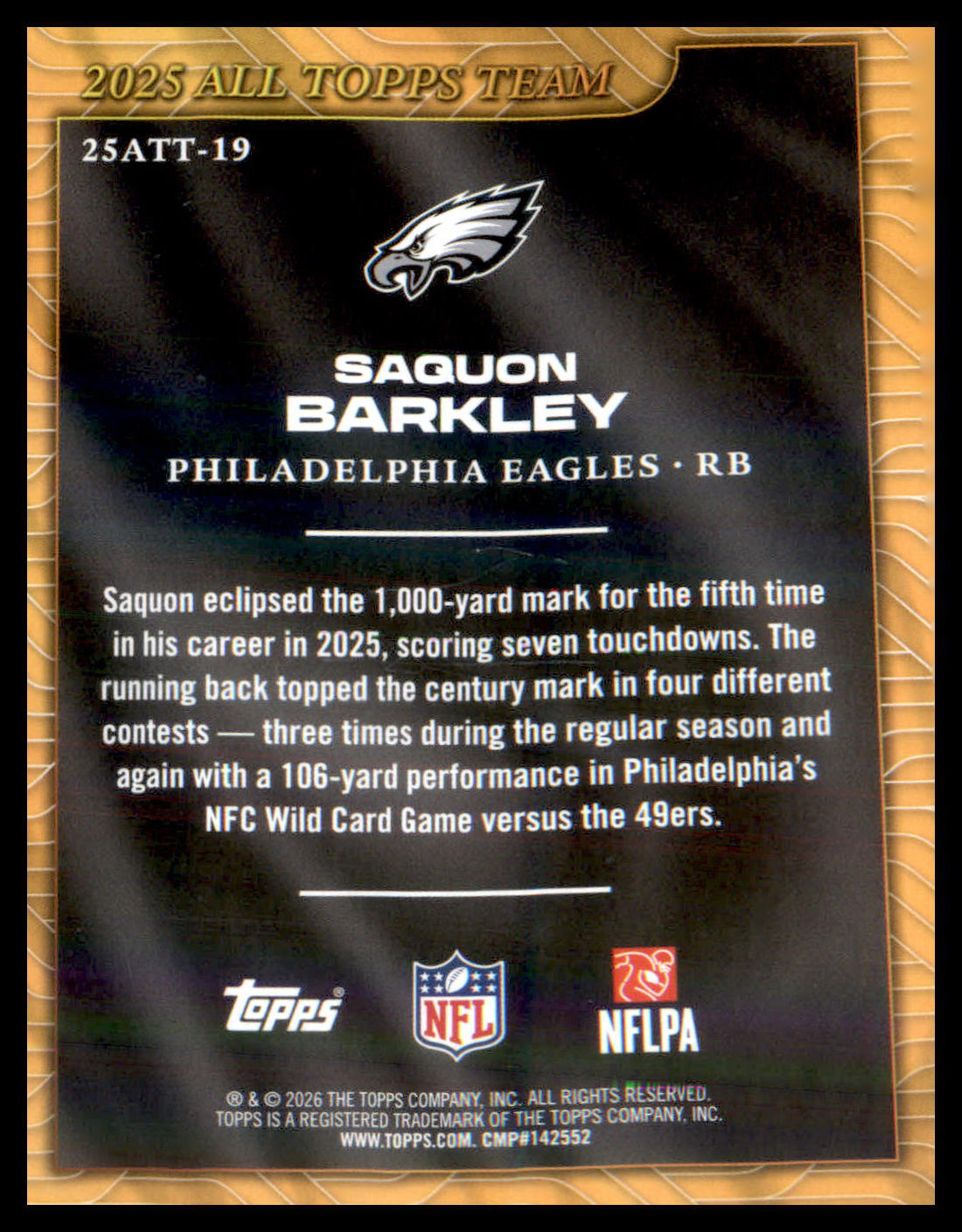 2026 Topps Flagship 2025 All Topps Team #25ATT-19 Saquon Barkley