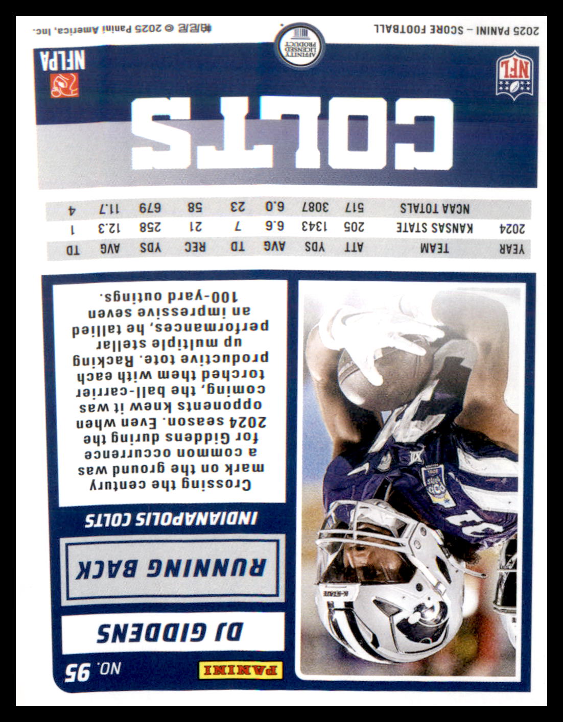 2025 Score #95 DJ Giddens RC RC