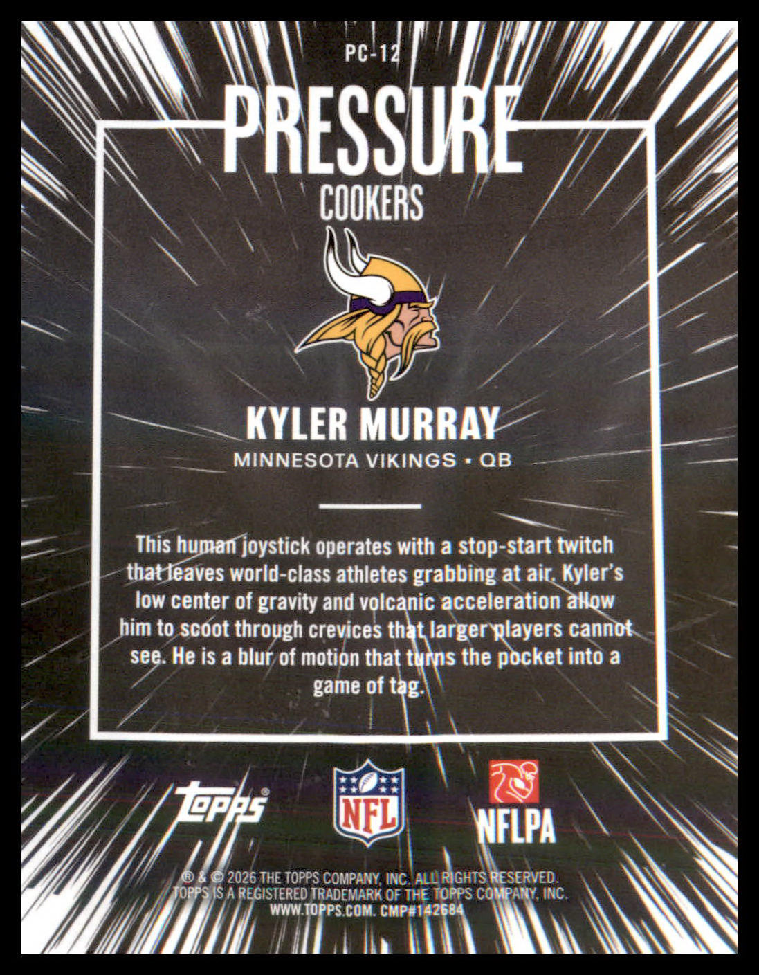 2026 Topps Flagship Pressure Cookers Pink Crackle #PC-12 Kyler Murray