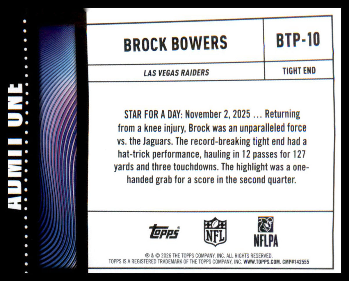 2026 Topps Flagship Big Ticket Players #BTP-10 Brock Bowers