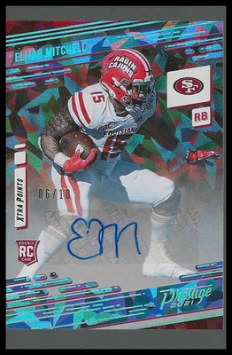 2021 Panini Prestige Xtra Points Signature Platinum 289 Elijah Mitchell /10 Auto - Veteran Sports Cards FL