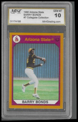1990-91 Collegiate Collection Arizona State Sun Devils #7 Barry Bonds MINT 10