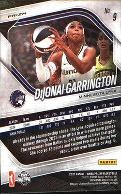 2025 Panini Prizm WNBA Blue Velocity Prizms #9 DiJonai Carrington
